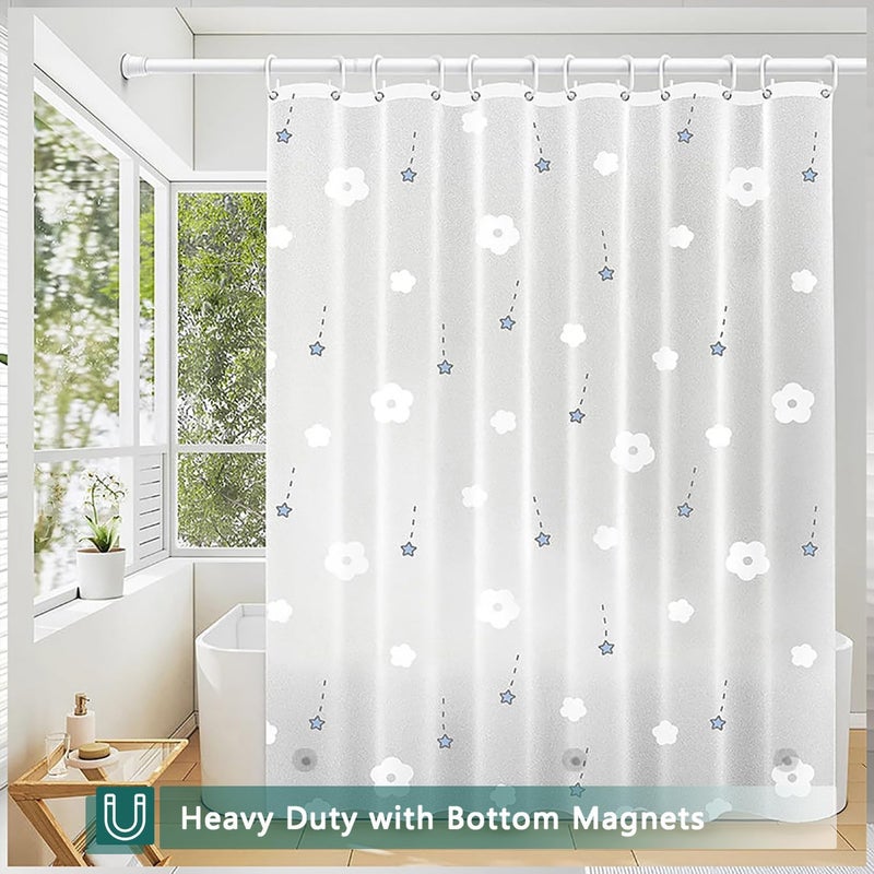 jssablo Shower Curtain Liner, 100% Waterproof Peva Shower Curtains with 3 Duty Heavy Bottom Magnets and 12 Rust Proof Grommets, 72x72 Weighted Shower Liner for Shower Stall, Bathtubs - Image 3